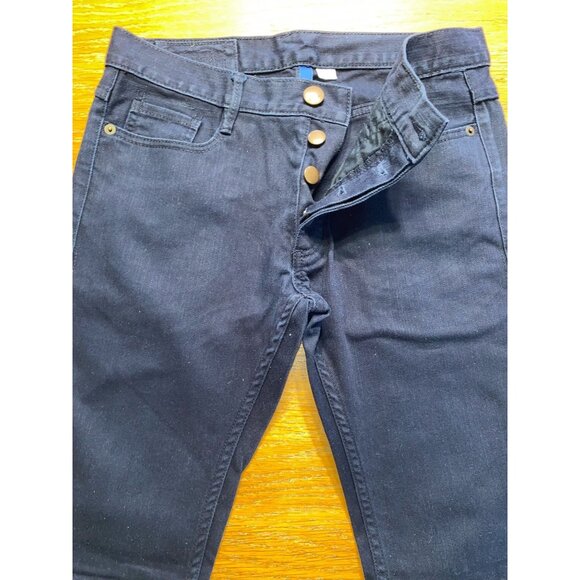 Mens Slim Fit Dark Blue Denim Jeans With Button Fly Closure & Back Pockets - Picture 2 of 4